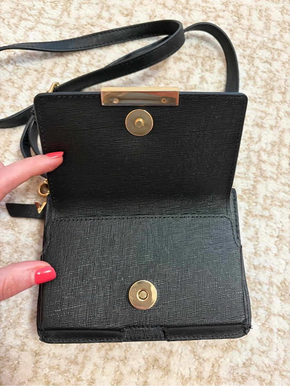 Vince Camuto Black Mila Crossbody Wallet Purse - Like New